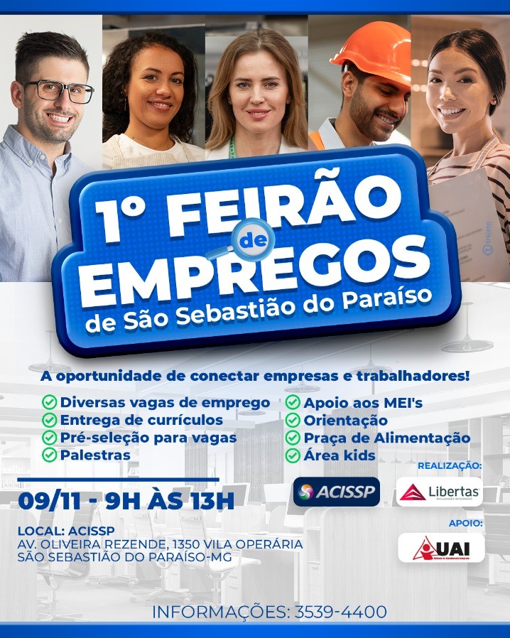 ACISSP E LIBERTAS ORGANIZAM O PRIMEIRO FEIRÃO DE EMPREGOS DE PARAÍSO